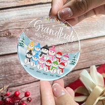 Grandkids Melt Our Heart - Personalized Circle Acrylic Ornament - Christmas, Loving Gift For Grandparent, Grandma, Mimi