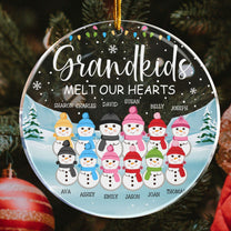 Grandkids Melt Our Heart - Personalized Circle Acrylic Ornament - Christmas, Loving Gift For Grandparent, Grandma, Mimi