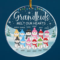 Grandkids Melt Our Heart - Personalized Circle Acrylic Ornament - Christmas, Loving Gift For Grandparent, Grandma, Mimi