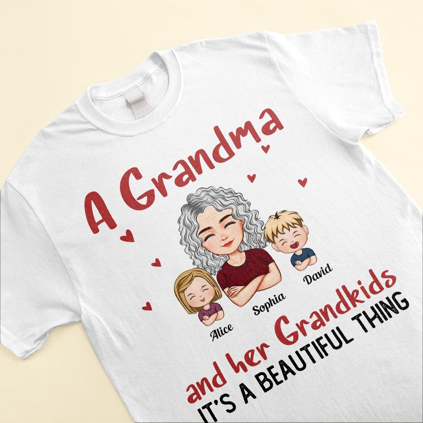 Grandma And Grandkids Beautiful Thing - Personalized Shirt