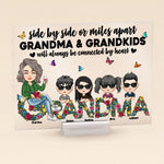 Grandma And Grandkids Will Always Be Connected By Heart - Personalized Acrylic Plaque