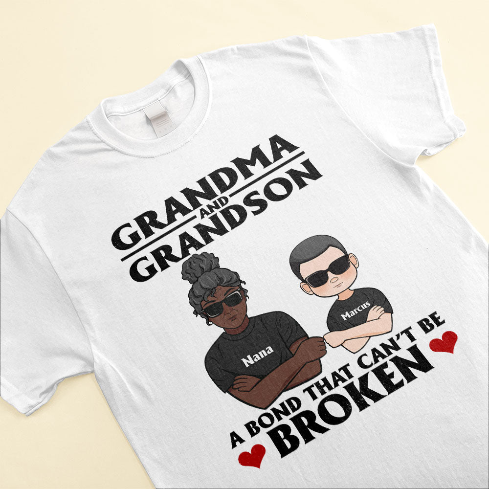 Grandma-And-Grandson-Granddaughter-A-Bond-That-Can-t-Be-Broken-Personalized-Shirt-Mother-s-Day-Gift-For-Grandma-Nana