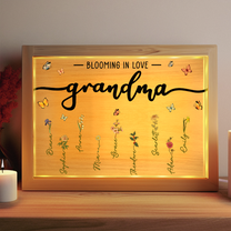 Grandma Blooming In Love - Personalized Frame Light Box