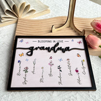 Grandma Blooming In Love - Personalized Wooden Plaque