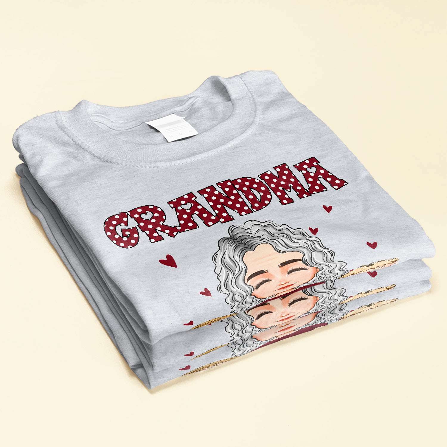 Gigi Shirts For Grandma - Women's Heart Graphic Tee With 'Gigi' Letter Print, Claret Red, Size Large