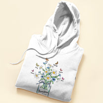 Grandma Est Flower Butterfly - Personalized Shirt - Birthday Gift For Grandma, Mama, Nana, Gigi, Mimi