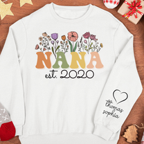 Grandma Est Flower Version - Personalized Sweatshirt