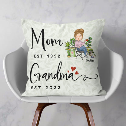 Grandma Established - Personalized Pillow (Insert Included) - Birthday Gift Mother's Day Gift For Mom, Grandma