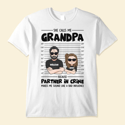 Grandma Grandpa Partner In Crime - Personalized Shirt - Gift For Grandpa And Grandma - Man/ Woman/ Kid Illustration
