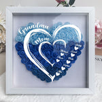 Grandma Hearts Mommy Hearts - Personalized Flower Shadow Box - Gift For Grandma