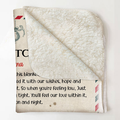 Grandma Hug This Blanket When You Miss Us - Personalized Blanket