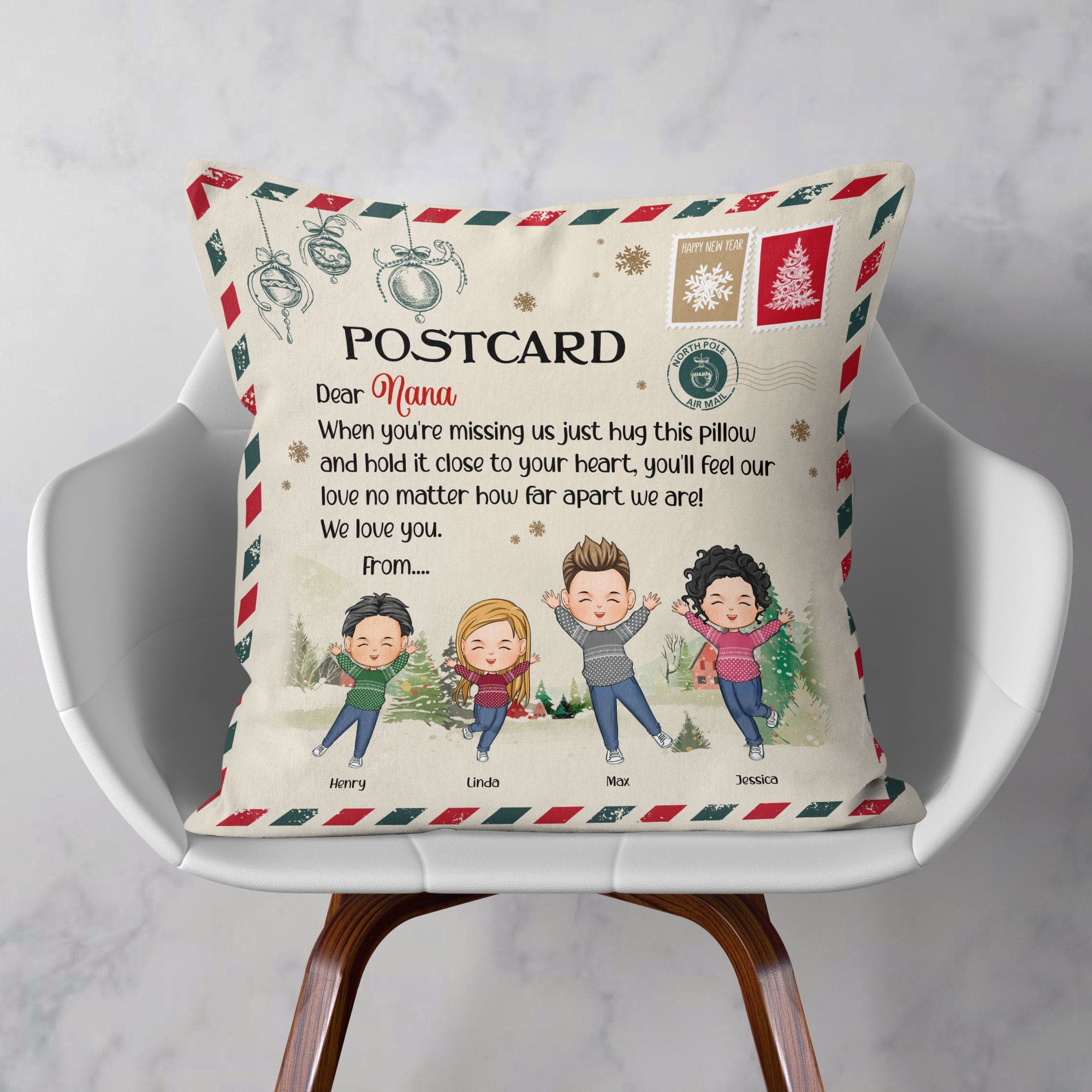 Grandma Hug This Pillow When You Miss Us - Personalized Pillow