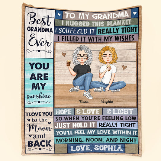 Grandma - I Love You - Personalized Blanket