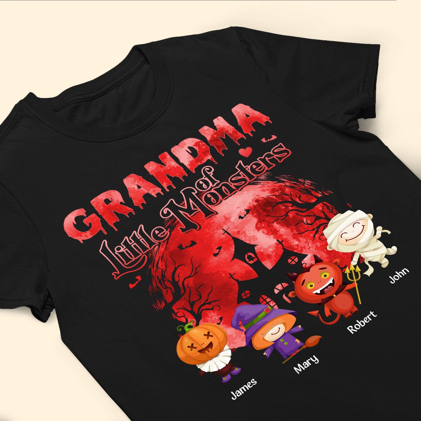 Grandma Mommy Of Little Monsters - Personalized Shirt