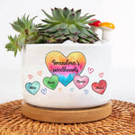 Grandma Mommy Sweethearts - Personalized Ceramic Plant Pot With Tray