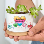 Grandma Mommy Sweethearts - Personalized Ceramic Plant Pot With Tray