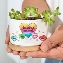 Grandma Mommy Sweethearts - Personalized Ceramic Plant Pot