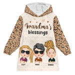 Grandma Mommy's Blessings - Personalized Oversized Blanket Hoodie