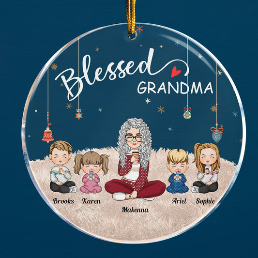 Grandma - Personalized Circle Acrylic Ornament