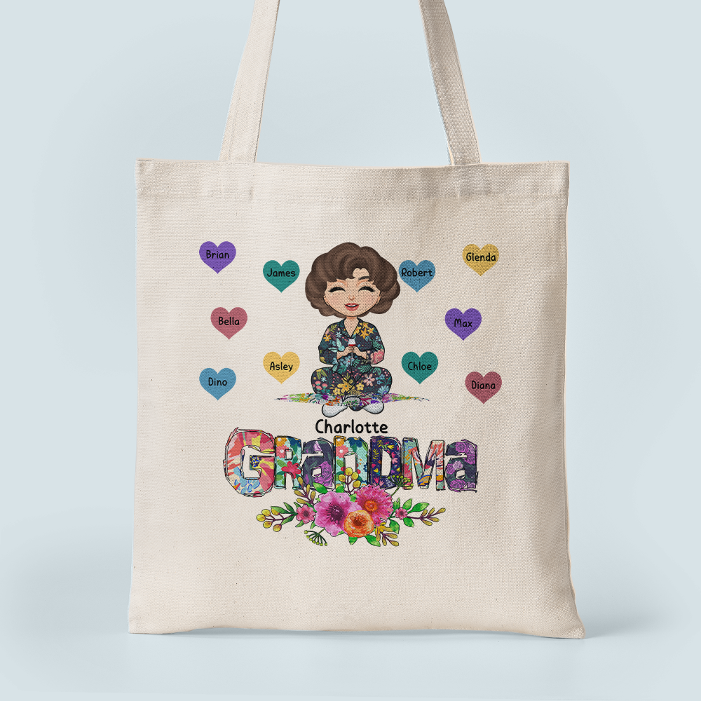 Grandma - Personalized Tote Bag - Birthday, Mother's DayGift For Mom, Grandma, Nana, Gigi