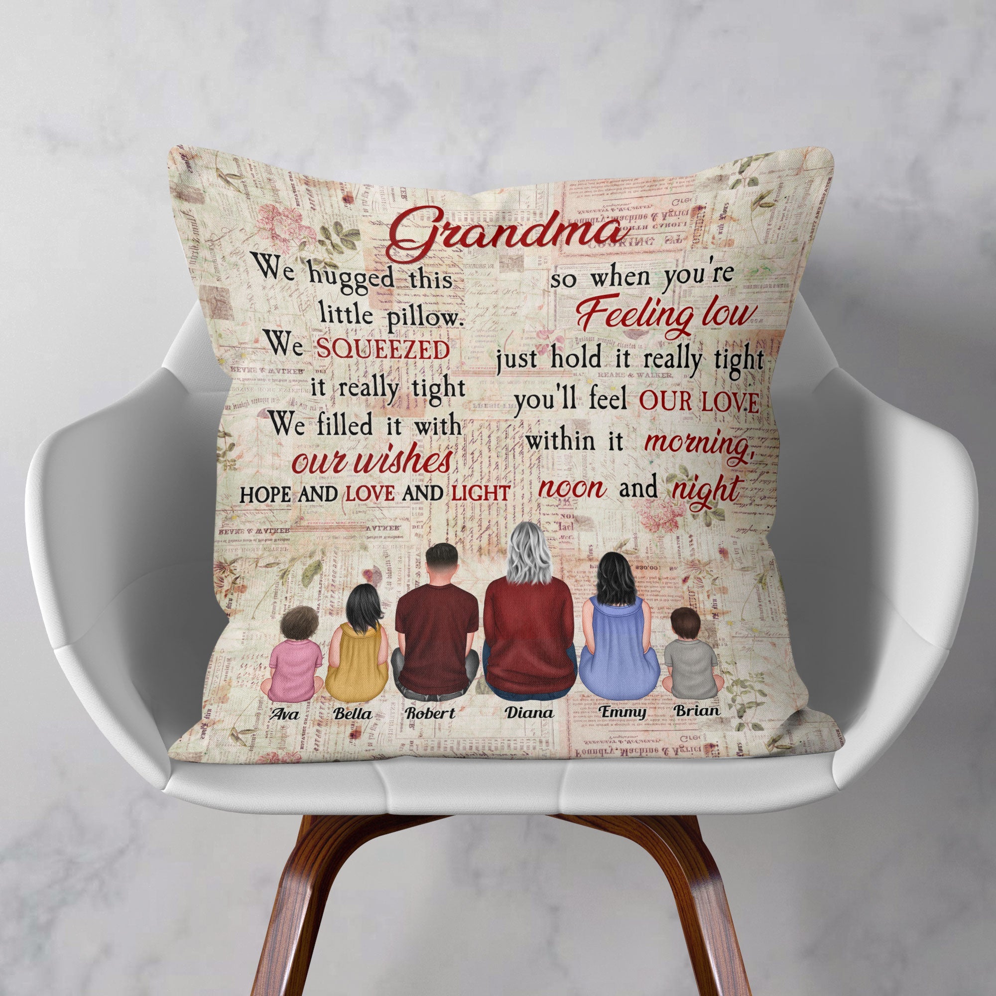 Grandma we hugged this little pillow best sale