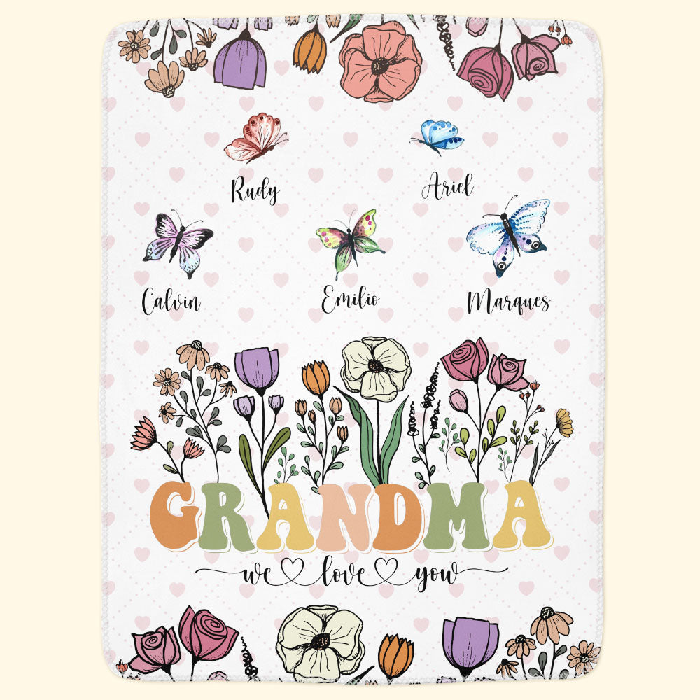 Grandma We Love You - Personalized Blanket