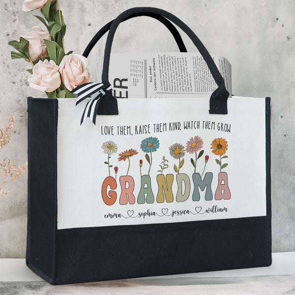 トートバッグ GRANDMA TOTE Blessed Grandma Personalized Canvas Tote Bags