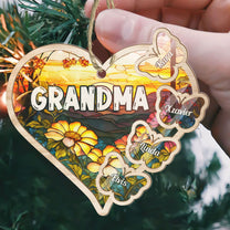 Grandma Heart - Personalized Suncatcher Ornament