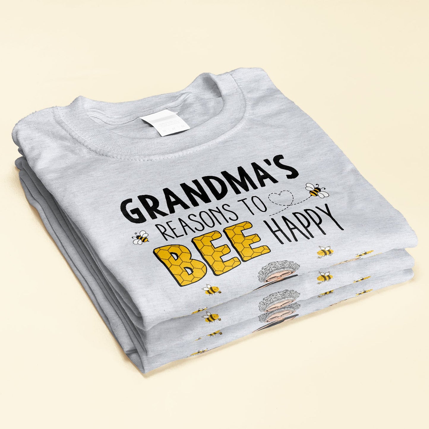 Grandma's Reasons To Bee Happy - Personalized Shirt - Birthday, Loving Gift For Grandma, Nana, Gigi, Mimi