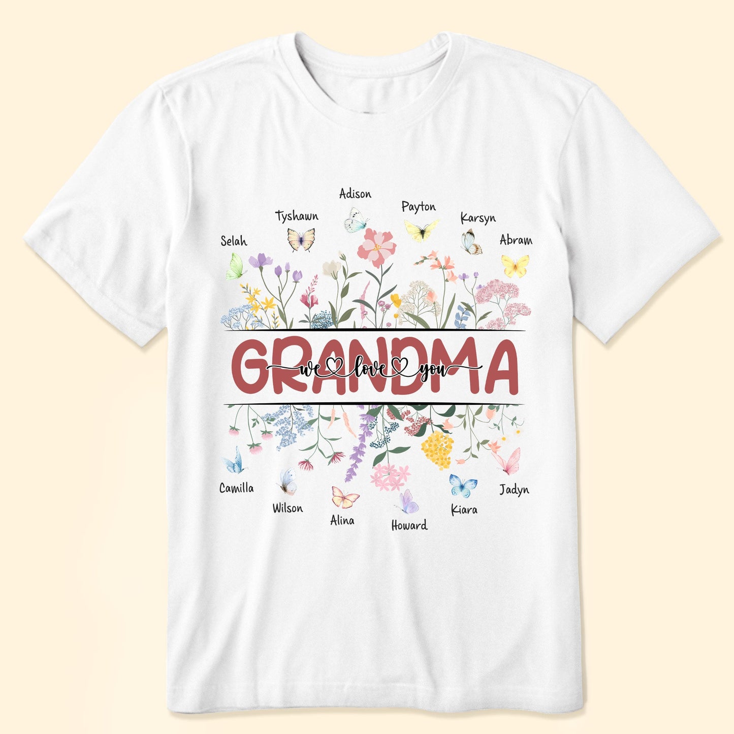 Grandma, Love You - Personalized Shirt