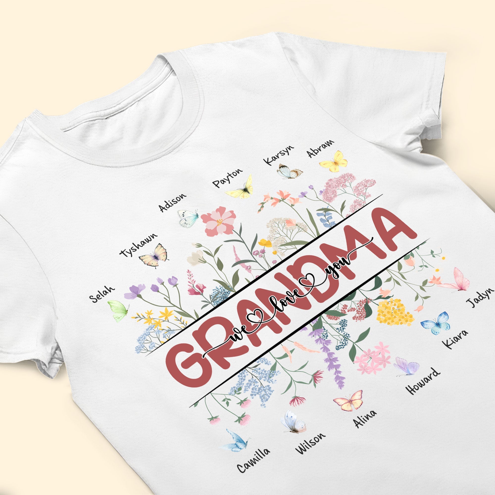 Grandma, Love You - Personalized Shirt