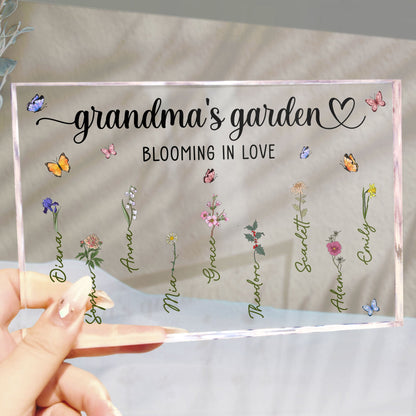 Grandma's Garden Blooming In Love - Personalized Acrylic Plaque