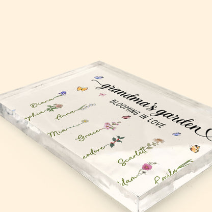 Grandma's Garden Blooming In Love - Personalized Acrylic Plaque