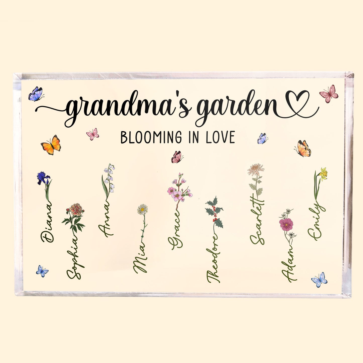 Grandma's Garden Blooming In Love - Personalized Acrylic Plaque