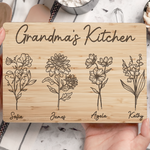 Grandma's Kitchen Custom Nini Gigi Mom Mama - Personalized Cutting Board