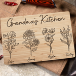 Grandma's Kitchen Custom Nini Gigi Mom Mama - Personalized Cutting Board