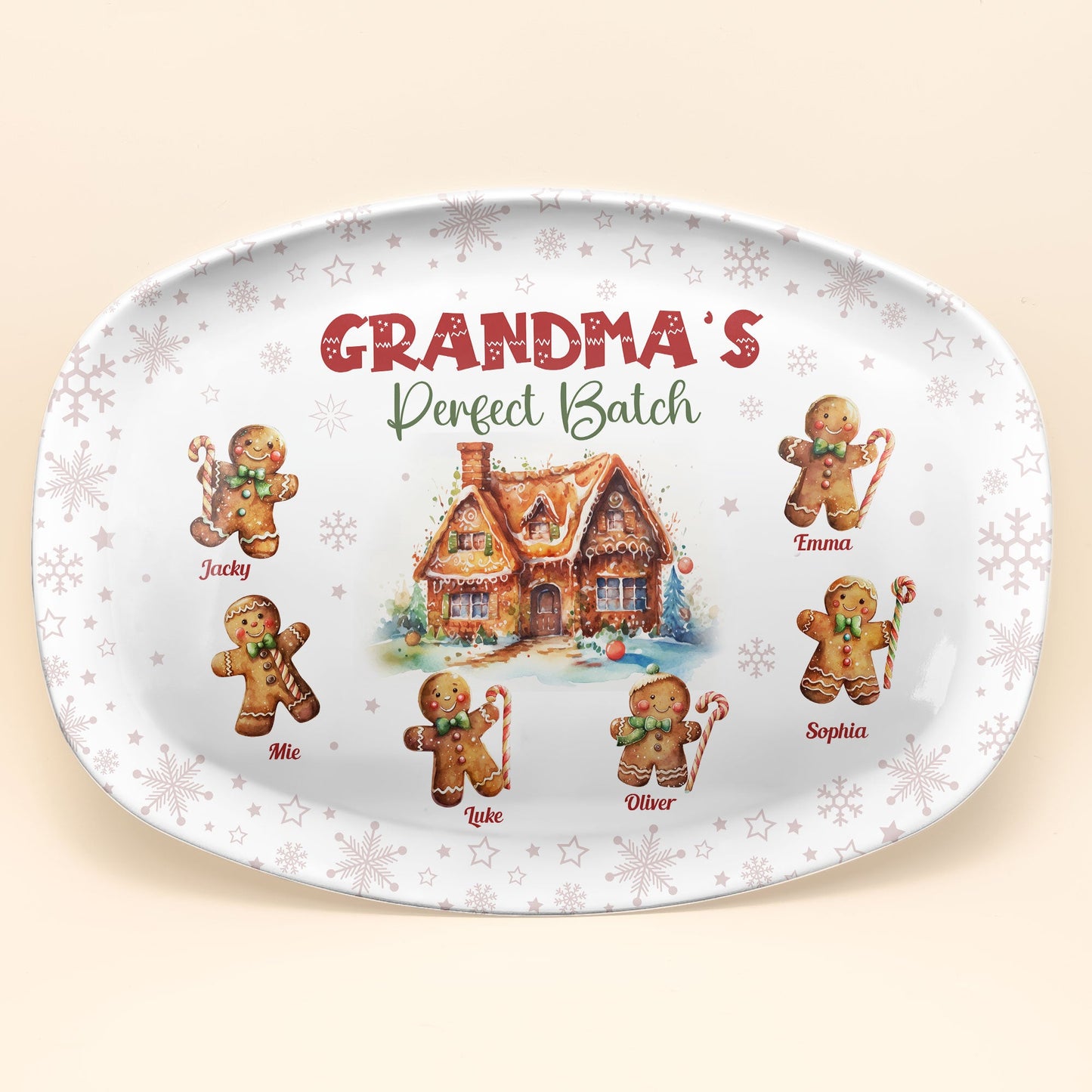 Grandma's Perfect Batch Christmas - Personalized Platter