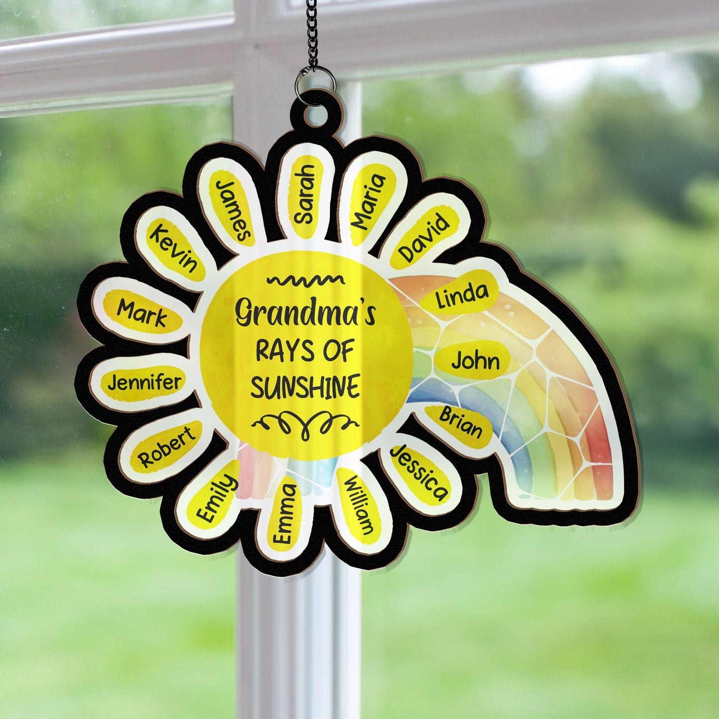 Grandma's Rays Of Sunshine - Personalized Window Hanging Suncatcher Ornament