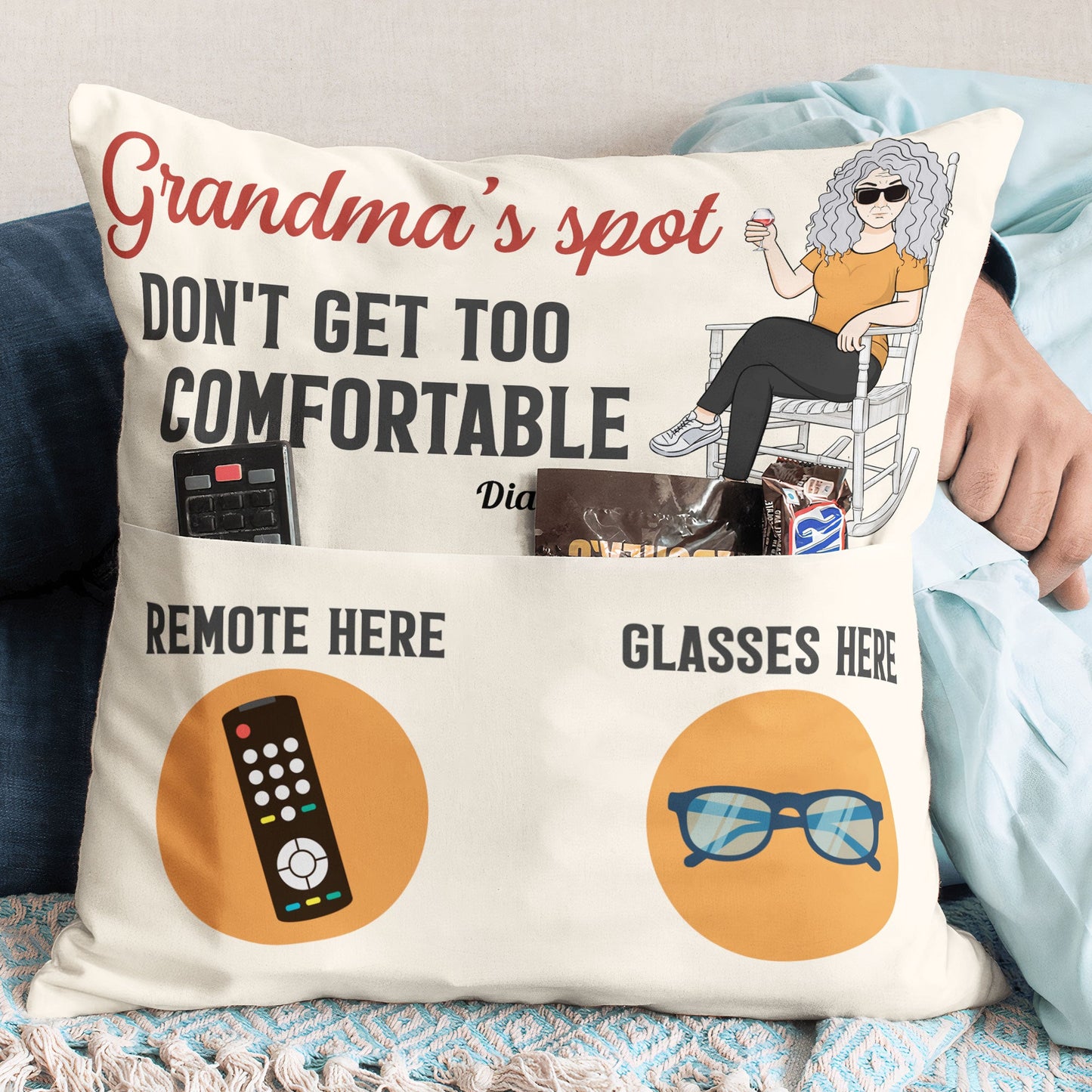 Grandma's Spot - Personalized Pocket Pillow