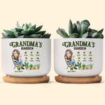 Grandma's Garden - Personalized Ceramic Plant Pot With Tray