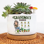 Grandma's Garden - Personalized Ceramic Plant Pot With Tray