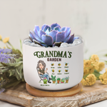 Grandma's Garden - Personalized Ceramic Plant Pot With Tray