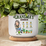 Grandma's Garden - Personalized Ceramic Plant Pot With Tray