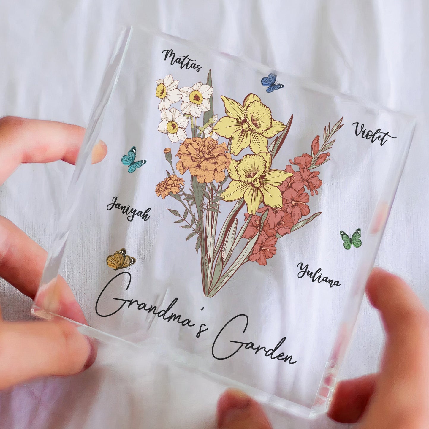 Grandma's Garden Birth Flowers - Personalized Acrylic Plaque