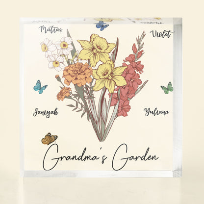 Grandma's Garden Birth Flowers - Personalized Acrylic Plaque