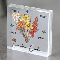 Grandma's Garden Birth Flowers - Personalized Acrylic Plaque