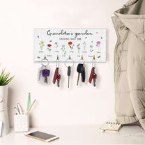 Grandma's Garden Grow With Love - Personalized Key Hanger