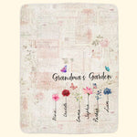 Grandma's Garden - Personalized Blanket - Birthday, Loving Gift For Grandma, Nana, Gigi