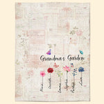 Grandma's Garden - Personalized Blanket - Birthday, Loving Gift For Grandma, Nana, Gigi