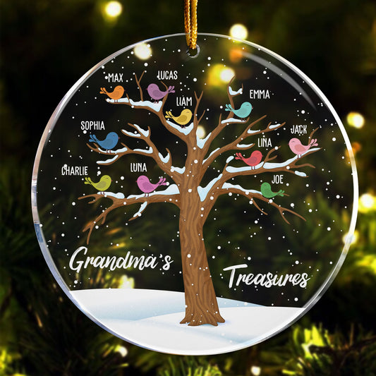 Grandma's Treasures - Personalized Circle Acrylic Ornament